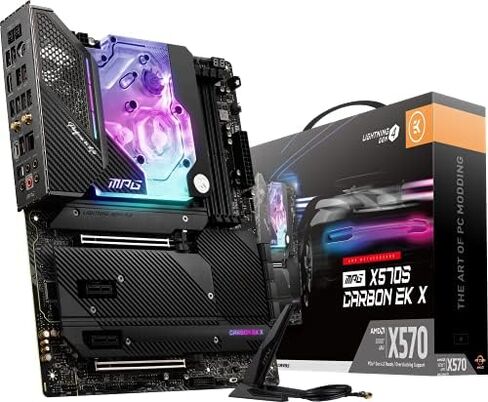 MSI MPG X570S Carbon EK X Gaming Motherboard (ATX, AMD, Socket AM4. DDR4, PCIe 4, CFX, M.2 Slots, Wi-Fi 6E) in Saudi Arabia