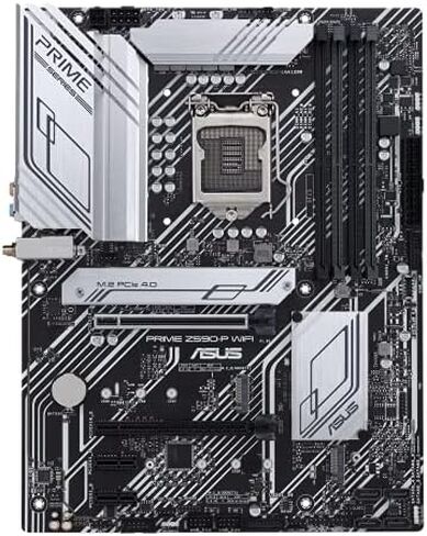 ASUS Prime Z590-P WiFi LGA 1200 (Intel 11th / 10th Gen) ATX Motherboard (PCIe 4.0، 10+1 Power Stage 3X M.2 WiFi 6، 2.5GB LAN، لوحة أمامية USB 3.2 Gen 2 USB Type-C، ثاندربولت 4 دعم أورا سينك RGB) in Saudi Arabia