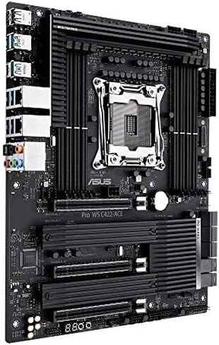 ASUS Pro WS C422-ACE, Intel Xeon W Workstation Processors, ATX Workstation Motherboard with 14 Power Stages, Triple M.2, Dual U.2, Dual Intel LAN, DDR4 ECC Memory Support, and ASUS Control Center Ex in Saudi Arabia