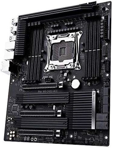 ASUS Pro WS C422-ACE, Intel Xeon W Workstation Processors, ATX Workstation Motherboard with 14 Power Stages, Triple M.2, Dual U.2, Dual Intel LAN, DDR4 ECC Memory Support, and ASUS Control Center Ex in Saudi Arabia