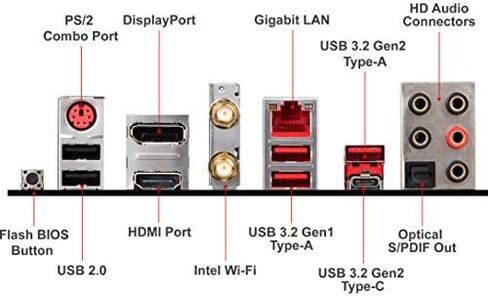 MSI Performance GAMING AMD Ryzen 1st, 2nd, and 3rd Gen AM4 M.2 USB 3.2 Gen 2 DDR4 HDMI Display Port Wi-Fi ATX Motherboard (B450 GAMING PRO CARBON MAX WIFI) in Saudi Arabia