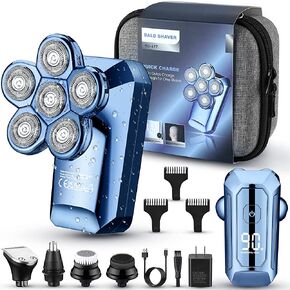 LNKERCO Head Shavers for Bald Men, 5-in-1 Grooming Head Shaver Kit with Fast Charger, Electric Razor for Men Bald Head Shaver, Electric Shaver for Men, IPX7 Waterproof Dry and Wet, Father's Day Gifts in Kuwait