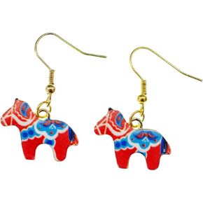 Dala Horse Earrings Miniblings Animals Wild Horses Farm Sweden in Saudi Arabia