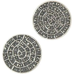 Phaistos Disc Knossos Earrings Silver Sterling 925 Mythical Greek Handmade L in Saudi Arabia