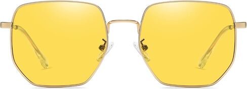 LASPOR Polarized Sunglasses for Women Men Trendy Metal Frame Polygon Mirrored Lens in Saudi Arabia