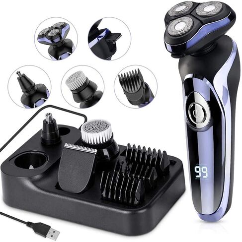 Electric Razor for Men, Men Shaver Beard Trimmer, Electric Shaver Waterproof USB Fast Charging, Cordless Beard, Nose, Hair Trimmer, Best Gift for Father Day, Boy Friend in Saudi Arabia