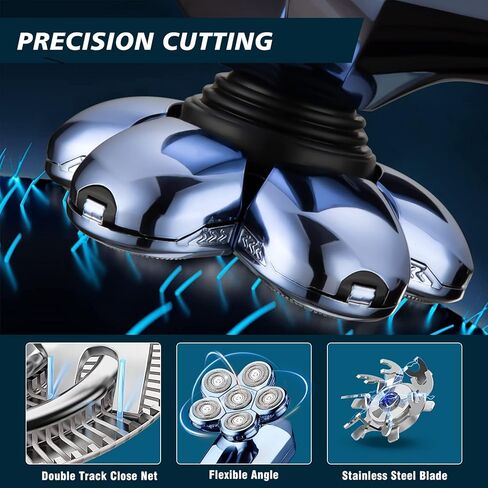 LNKERCO Head Shavers for Bald Men, 5-in-1 Grooming Head Shaver Kit with Fast Charger, Electric Razor for Men Bald Head Shaver, Electric Shaver for Men, IPX7 Waterproof Dry and Wet, Father's Day Gifts in Kuwait