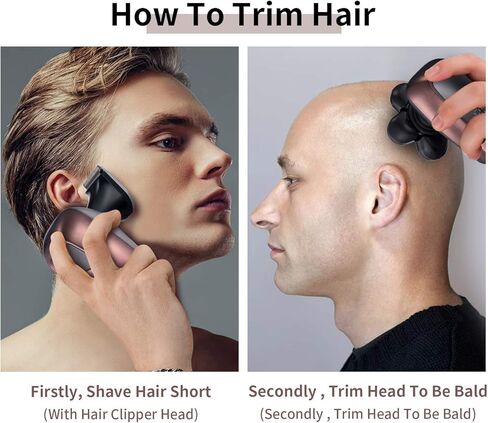 Roziapro Upgrade Head Shavers for Bald Men Wet & Dry Electric Razor for Men 5 in 1 Grooming Kit Mens Bald Head Shaver Cordless Rechargeable Electric Shaver with LED Display(Gold) in Kuwait