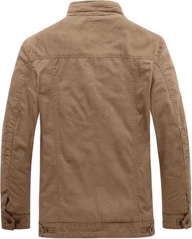 WenVen Men's Winter Casual Cotton Coat Thicken Fleece Lined Military Jacket in Kuwait