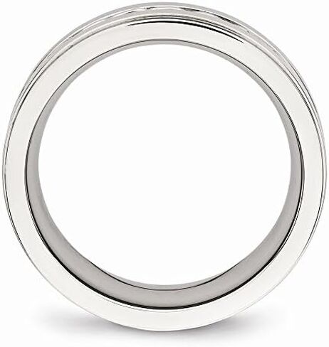 Solid Stainless Steel Men's Matte Brushed Finish and Twisted 7.00mm Wedding Band Ring in Kuwait