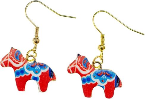Dala Horse Earrings Miniblings Animals Wild Horses Farm Sweden in Saudi Arabia