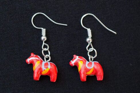 Dala Horse Earrings Miniblings Animals Wild Horses Farm Sweden in Saudi Arabia