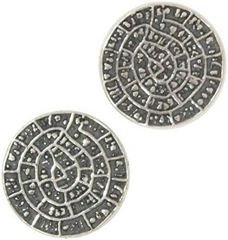 Phaistos Disc Knossos Earrings Silver Sterling 925 Mythical Greek Handmade L in Saudi Arabia