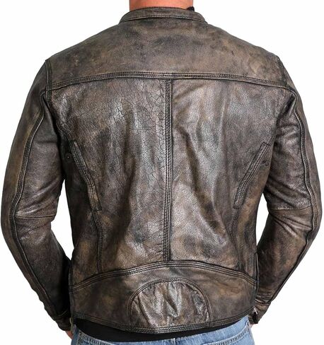 Hot Leathers JKM1019 Men's Distressed Brown Leather Jacket with Gun Pockets - Large in Saudi Arabia