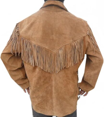 Classyak Leather Western Shirt, Fringes in Front, Back & Shoulders in Kuwait