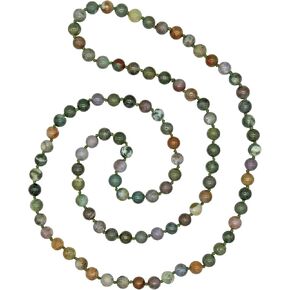 MGR MY GEMS ROCK! قلادة طويلة مطرزة بأحجار شبه كريمة أصلية مقاس 36 بوصة 7-8 مم مصقولة لا نهاية لها. in Kuwait