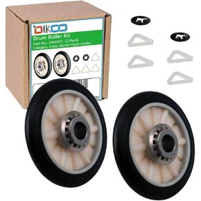 DIKOO 2 حزمة 349241T مجفف دعم الأسطوانة عدة متوافقة مع مجففات ويرلبول يستبدل 3436، 3397590، AP3098345، 349241، 3397588، 337089، 340352، AH347627، EA347627، 3389901 in Kuwait