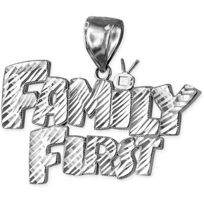 Sterling Silver FAMILY FIRST Hip-Hop DC Pendant in Saudi Arabia