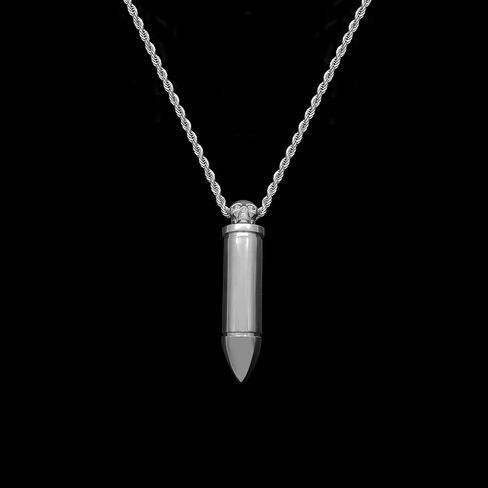 KAAREONAAN Bullet Urn Pendant Urn Ashes Necklace 316L Stainless Steel Twist Rope Chain for Men Women Memorial Keepsake Gift in Saudi Arabia
