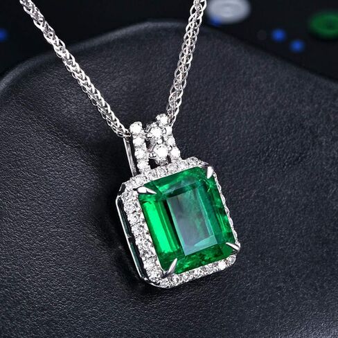 KEETEEN Colorful Life Sterling Silver Necklace with Princess Cut Pendant in Simulated Gemstones in Kuwait