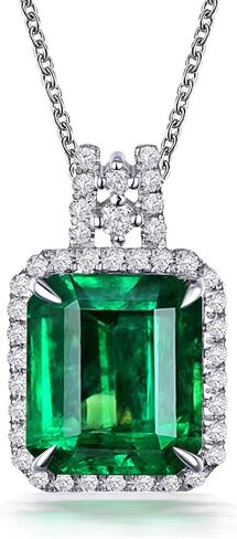 KEETEEN Colorful Life Sterling Silver Necklace with Princess Cut Pendant in Simulated Gemstones in Kuwait