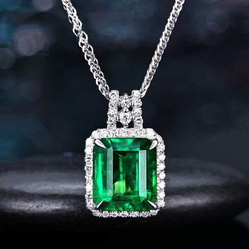 KEETEEN Colorful Life Sterling Silver Necklace with Princess Cut Pendant in Simulated Gemstones in Kuwait