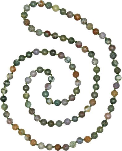 MGR MY GEMS ROCK! 36 Inch 7-8MM Long Polished-Finish Genuine Semi-Precious Stone Endless Infinity Long Beaded Strand Necklace. in Kuwait