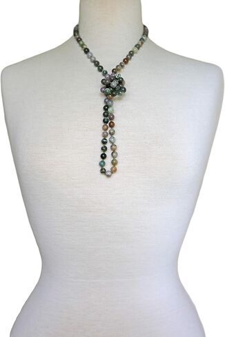 MGR MY GEMS ROCK! 36 Inch 7-8MM Long Polished-Finish Genuine Semi-Precious Stone Endless Infinity Long Beaded Strand Necklace. in Kuwait