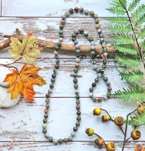 MGR MY GEMS ROCK! 36 Inch 7-8MM Long Polished-Finish Genuine Semi-Precious Stone Endless Infinity Long Beaded Strand Necklace. in Kuwait