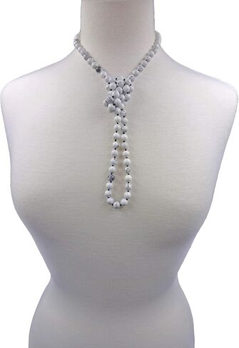 MGR MY GEMS ROCK! 36 Inch 7-8MM Long Polished-Finish Genuine Semi-Precious Stone Endless Infinity Long Beaded Strand Necklace. in Kuwait