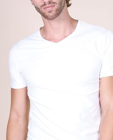 BASIC COTTON Free Spirit ® Premium Quality Cotton Men's V - Neck Short Sleeve T-Shirt. Proudly Made in Italy. in Saudi Arabia