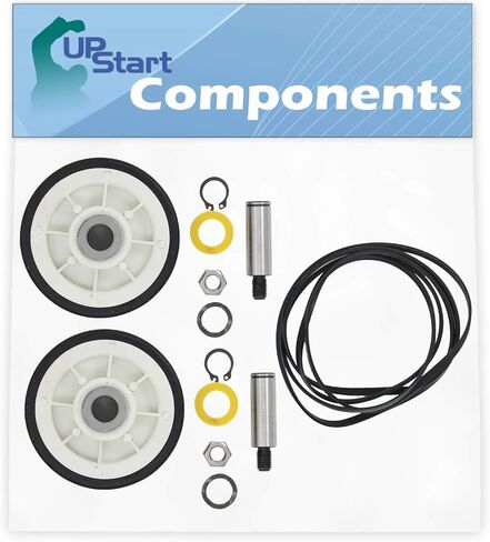 2 12001541 Drum Support Roller Kit & 1 312959 Belt Replacement for Maytag LDE7500 Dryer - Compatible with 303373 Drum Roller Wheel & WPY312959 Belt - UpStart Components Brand in Saudi Arabia