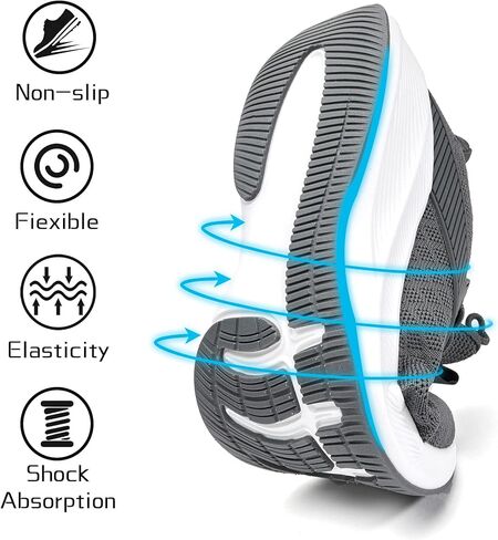 KPP Men's Walking Shoes Sneakers - Slip on Tennis Running Athletic Shoes for Workout Gym Jogging Lightweight Breathable Memory Foam Casual Sneakers in Kuwait