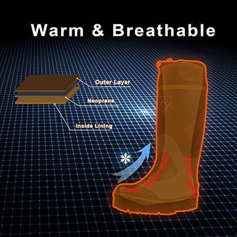 HH VOGUE Men's Rubber Rain Boots, mid-Calf Waterproof Work Boots outdoor hunting boots, Unisex Non-slip rain boots for Women in Saudi Arabia