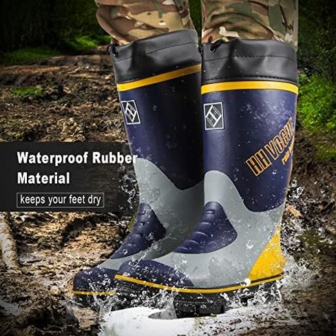 HH VOGUE Men's Rubber Rain Boots, mid-Calf Waterproof Work Boots outdoor hunting boots, Unisex Non-slip rain boots for Women in Saudi Arabia