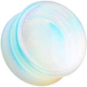 Concave Opalite Stone Double Flared Ear Gauge Plug in Saudi Arabia