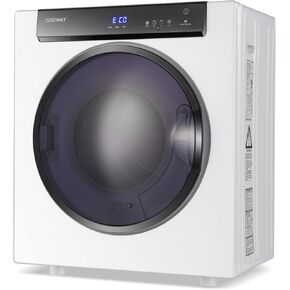 COSTWAY Compact Portable Dryer, Stainless Steel Clothes Dryer with Touch Panel, 2 Modes, 3 Heating Powers and Adjustable Exhaust Vent, 8.8 LBS Front Load Tumble Laundry Dryer for Apartment, Dorm and Home, 1400W, White in Kuwait