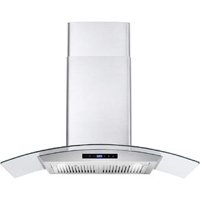 COSMO 668AS900 Wall Mount Range Hood with 380 CFM, Ducted Exhaust Vent, 3 Speeds, Tempered Glass Hood, LCD Display Touch Control Panel in Stainless Steel (36 inch) in Saudi Arabia