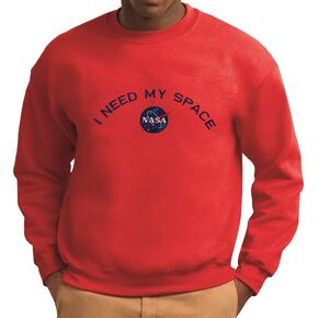 Men's NASA I Need My Space Insignia Embroidered Crewneck Sweatshirt in Saudi Arabia