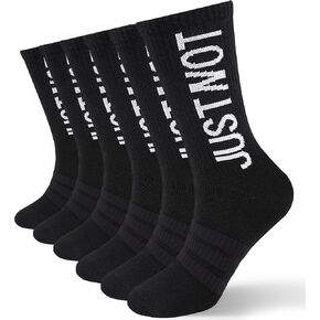 Men's Athletic Work Crew Socks Breathable Cotton Sports Socks 6 Pairs (Black, XL) in Saudi Arabia