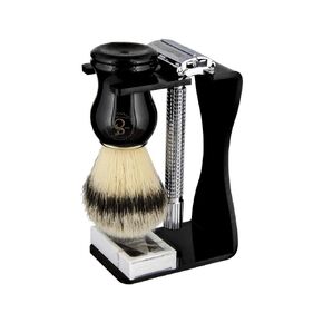 مجموعة الحلاقة الكلاسيكية Suavecito للرجال، فرشاة حلاقة للرجال، ماكينة حلاقة، 5 شفرات، حامل حامل عتيق in Kuwait