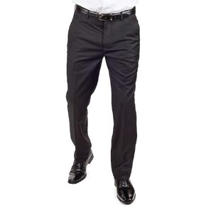 Slim Fit Mens Dress Pants Formal Slacks Flat Front No Pleats in Kuwait