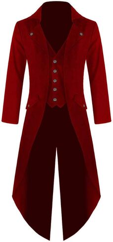 Darkrock Prime Quality Men's Cotton Twill Steampunk Tailcoat Jacket Goth Victorian Coat/Trench Coat USA in Kuwait