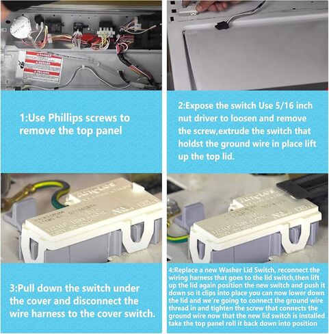 8318084 Washer Lid Switch, Compatible for Whirlpool & Kenmore Washers, Replaces AP3180933 AP6012742 PS886960 PS11745957 in Saudi Arabia