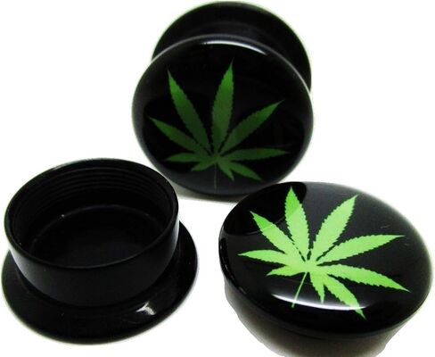Pierced Republic Pot Leaf Marijuana Ear Plugs - Acrylic Screw-On - New - 8 Sizes - Pair in Saudi Arabia