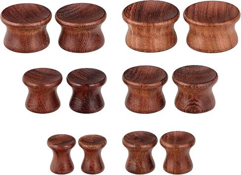 Oyaface Wood Saddle Plugs Set Natural Ear Gauges Tunnels Plugs Stretchers 0G-30mm in Kuwait