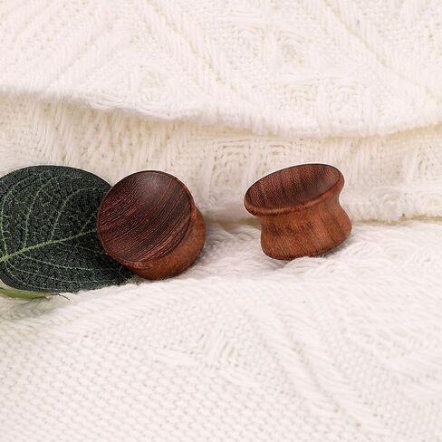 Oyaface Wood Saddle Plugs Set Natural Ear Gauges Tunnels Plugs Stretchers 0G-30mm in Kuwait