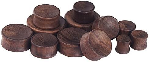 Oyaface Wood Saddle Plugs Set Natural Ear Gauges Tunnels Plugs Stretchers 0G-30mm in Kuwait