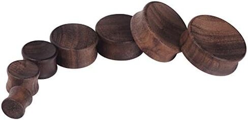 Oyaface Wood Saddle Plugs Set Natural Ear Gauges Tunnels Plugs Stretchers 0G-30mm in Kuwait