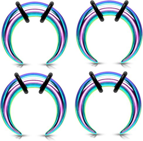 Zaya Body Jewelry 6g 8g 10g 12g Rainbow Steel Pinchers للأذنين الحاجز حدوة الحصان مقاييس in Saudi Arabia